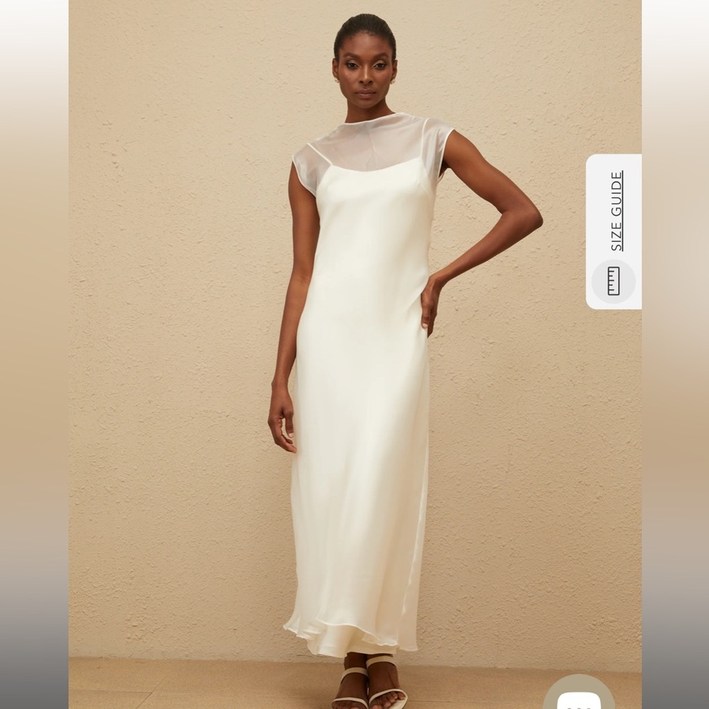 Miss Rosier White Tulle Maxi Dress